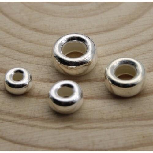 Real 925 Sterling Silver Loose Spacer Beads for Jewelry Making Charms Beads Bracelet Necklace Accessories Jewelry Making DIY
