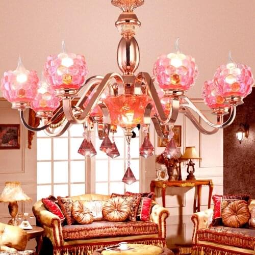 Rose Gold Plated K9 Crystal pendant lamp Pink Gold pendant lamp Beautiful fashion pomegranate pendant light 110-220V LED light