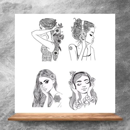 Warm Beautiful Girls Clear Stamps DIY Scrapbooking Album Card Making DIY Decoration Making Embossing Stencil