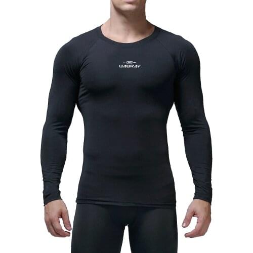 1pc Winter Men RunningTraining Running Sports Tights Top Quick-Drying Breathable Compression Fitness Sportswear Long Sleeve