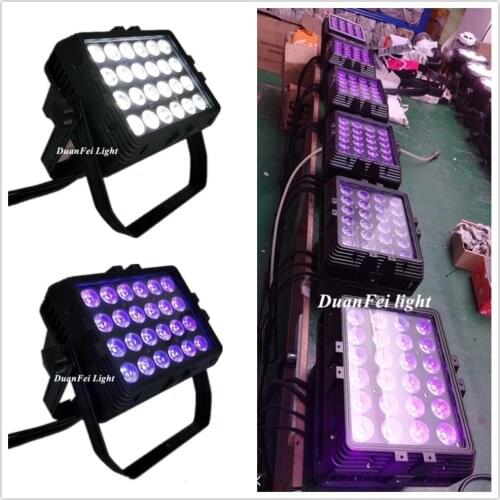 2pieces outdoor wash led wall light 24x18w rgbwa uv led wall washer 6in1 wall washer led dmx