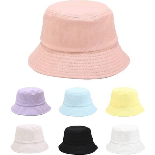 Bucket Hats Beanies For Women Soild Summer Travel Beach Sun Hat Cap Unisex Women Hat Gift Candy colors Hat шапка вязаная женска