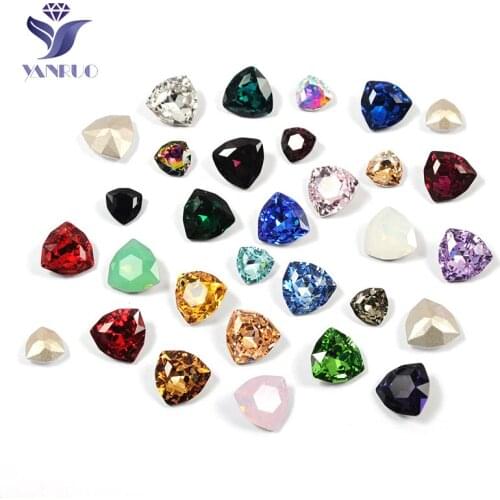 YANRUO 4706 Trilliant Sewn Stones Rhinestones K9 Sewed Glass Sewing crystals Crafts Stones Strass On Clothes