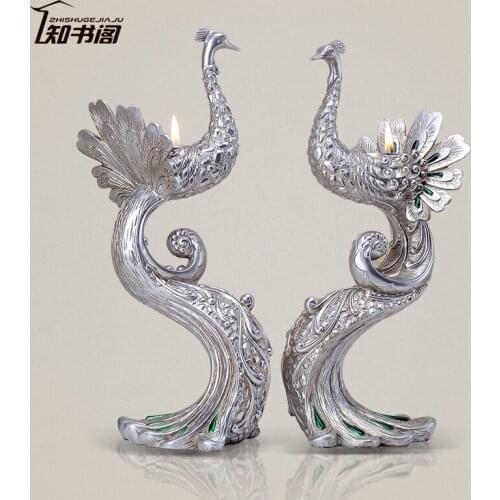 Court notices home decorations furnishings creative peacock candlestick western style wedding stylish and practical new home dec