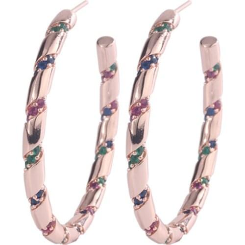 Zlxgirl jewelry mixed color mirco pave zircon rould shape stud earrings jewelry fashion womens bridal stud brincos piercings