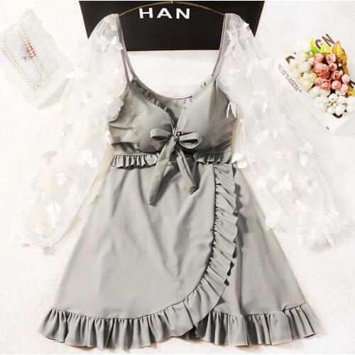 2021 Women One Piece Swimwear Ruffle Plus Size 3XL Swim Beach Dress Sexy Swimming Bathing Suit Beachwear Female Bandage Swimsuit