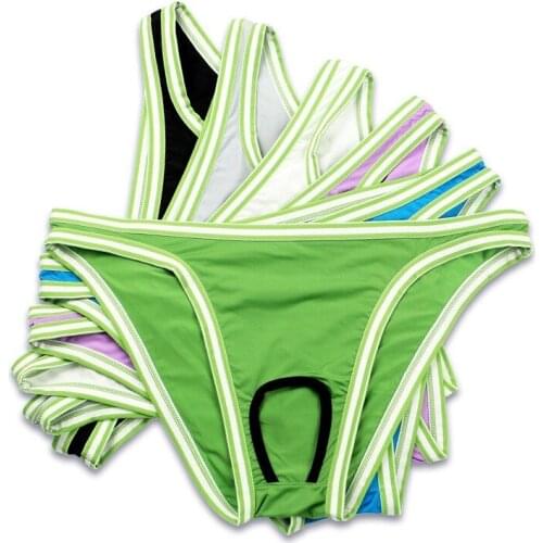 Sexy Men Briefs Jockstrap Lingerie Exotic Open Crotch Sissy Gay Panties Calzoncillos Slip Homme Underwear String Thongs Tanga