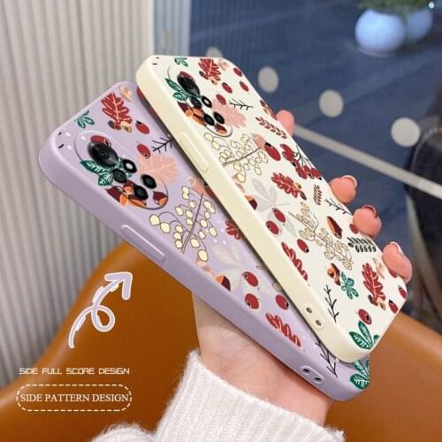 Cherry Chestnut Liquid Silicone Case For Huawei Nova 8 7 Pro SE 6 SE 5 Pro 5Z 5I 5Ipro 5T 4 4E Liquid Soft Phone Back Cover