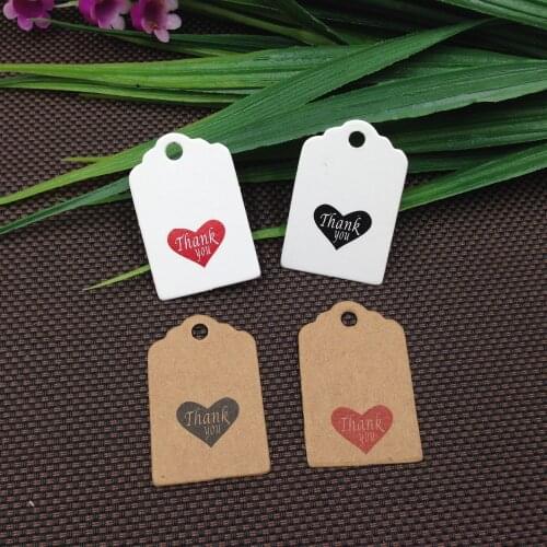 3x2cm 200Pcs/Lot Jewelry Boxes Hang Tag Kraft Paper Cardboard Handmade With Love Clothing Presents Display Label Hang Tags