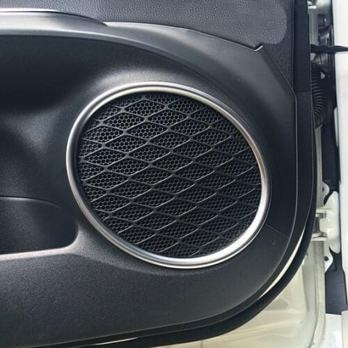 4x Matte Chrome Interior Door Speaker Cover Ring Surrounds For Toyota Prius Prime 2016-2020 2021