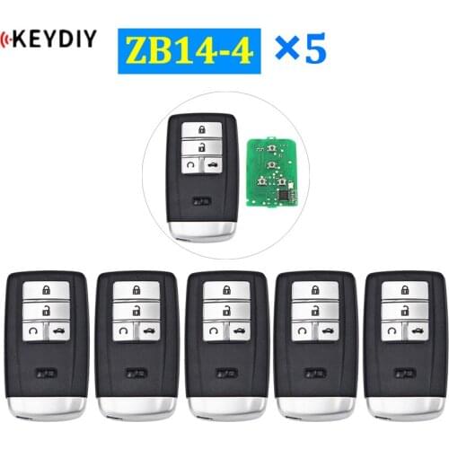 5Pcs/Lot KEYDIY ZB14-4 Universal 4 Buttons Smart Key for KD-X2 Car Key Remote Replacement Fit for More than 2000 Models