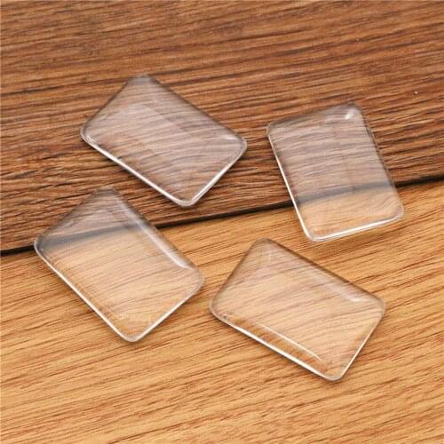 8pcs/lot 23x33mm Rectangle Flat Back Clear Glass Cabochon, High Quality, Lose Money Promotion!!!(Z4-06)