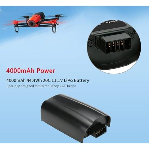 Upgrade Power Rechargeable Battery For Parrot Bebop 2 Drone Battery 4000mAh 11.1V Lipo Battery For RC Drones Quadcopter Parts