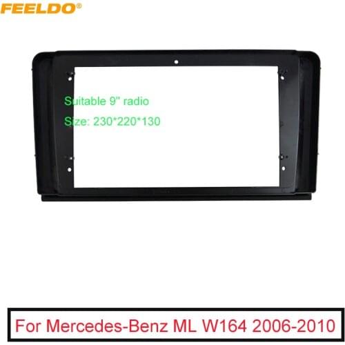 FEELDO Car Audio 2DIN Fascia Frame Adapter For Mercedes-Benz W164 9" Big Screen DVD Player Dash Fitting Panel Frame Kit