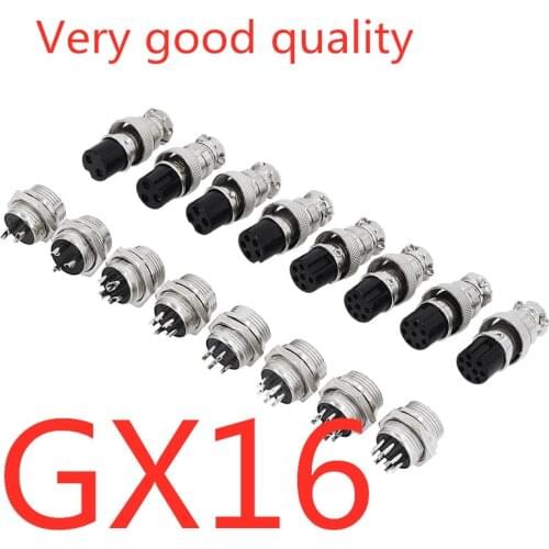 Free Shipping 1set 5/8" GX16-2/3/4/5/6/7/8/9/10 Pin Male Female 16mm Wire M16 GX16 Circular Aviation Connector Socket Plug Metal