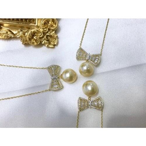 New Arrival Bow 925 Sterling Silver Necklace Chain with Pendant Findings Jewelry Parts Fittings for Pearls Corals Jades Stones