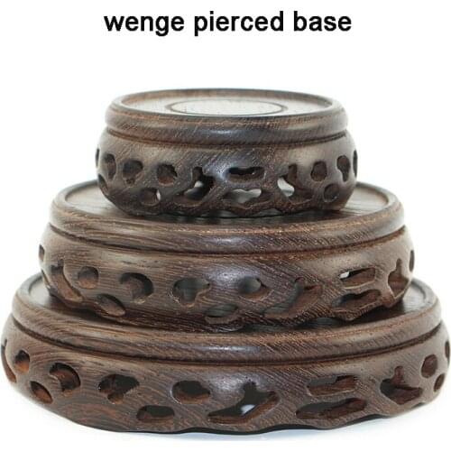Wenge teapot pierced vase buddha statue incense burner stone base solid wood mahogany crafts bracket bracket
