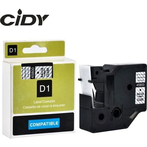 CIDY 10pcs Black on Clear 45800 19mm*7m for dymo label printers compatible label tapes FOR DYMO LM160 LM280 DYMO PNP