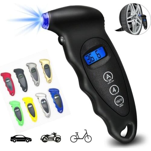 Digital Tire Pressure Gauge Bicycle Bike Car Motorcycle Tire Diagnostic Tool 0-150 PSI Backlight LCD Air Pressure Gauge Tester