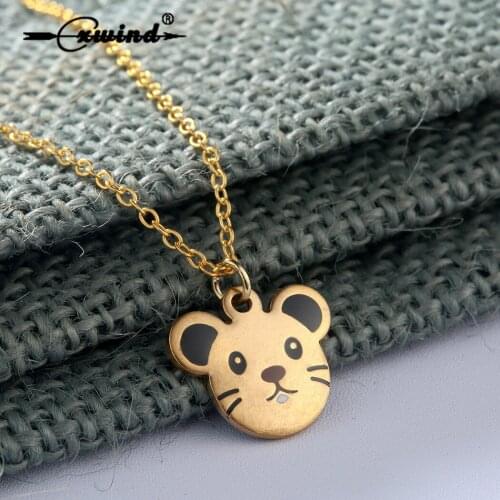 Cxwind Stainless Steel Pendant Cat Necklace for Women Minimalist Charm Animal Necklace Pet Lover Gift Birthday