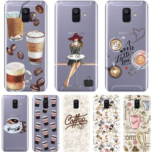 For Samsung Galaxy A3 A5 A7 2016 2017 Phone Case Silicone Coffee Girl Drink Soft Back Cover For Samsung A5 A7 2018 A6 A8 Plus