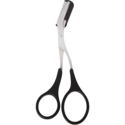 Women Eyebrow Trimmer Scissors Comb Eyelash Hair Removal Grooming Cutter Shaping