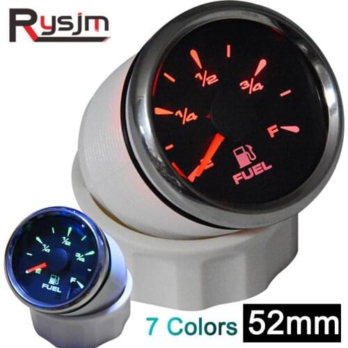52mm Fuel Level Gauge 9-32V Fuel Gauge Waterproof fuel meter Level Indicator for Car Boat 7 Colors Backlight compteur voiture