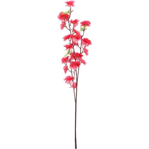 Simulation Big Peach Blossom Branch Home Decoration Flower Plastic Fake Flower 65Cm Rose Red