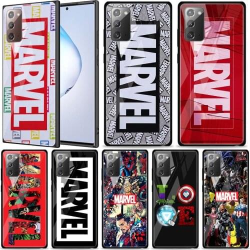 Marvel logo cool for Samsung Galaxy Note 20 Ultra 10 Lite Plus 9 8 5G A70 A50 A40 A30 A20 Tempered Glass Phone Case