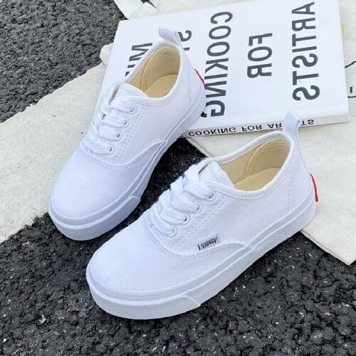 Fashion Children Shoes Casual Kids Sneakers Quality Baby Girls Shoes Breathable Boys Sneakers New Kids Canvas Shoes White 20-38