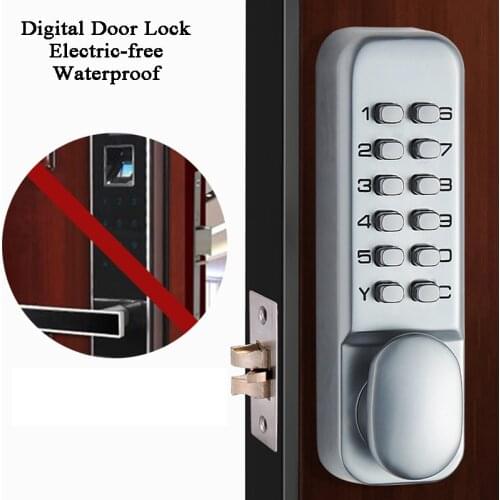 Mechanical Digital Door Lock keypad Code Keyless push button Passage mode Home Entry Lock Lawn /Wooden/Iron Door Gate opener