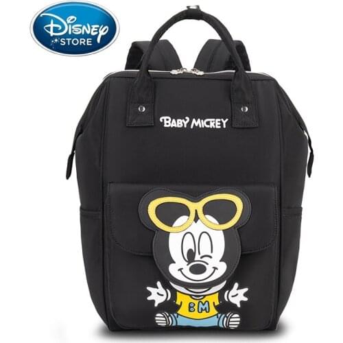 Disney Cartoons Mickey Mouse Nappy Backpack Mummy Stroller Bag Mom Baby Multi-Function Waterproof Outdoor Travel Diaper Bags