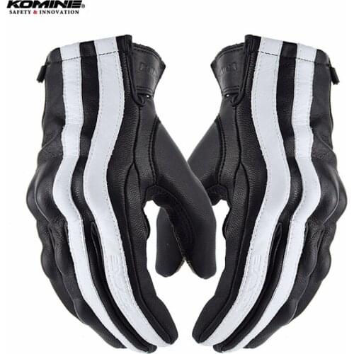 KOMINE Men Motorcycle Gloves Cross Country Locomotive Rider Full Finger Outdoor Motorbike Gloves Motocross Guantes Moto Black XL