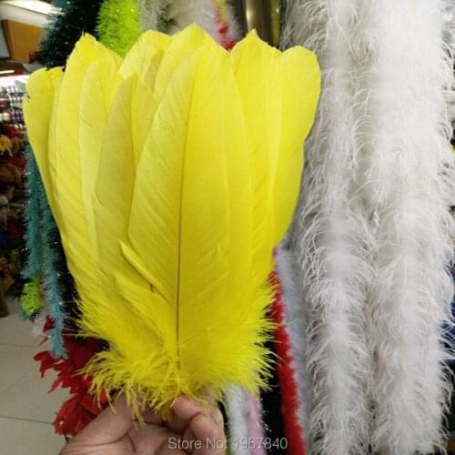 New! 100pcs / lot high quality yellow eagle feathers 12-14 inch / 30-35 cm DIY feathers craft