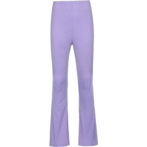 New womens and American womens elastic bottoming casual trousers fashion solid color tight sexy high-waist micro-cut trousers