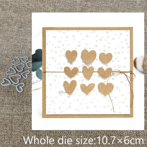 New Design Craft Metal stencil mold Cutting Dies 9pcs hearts decoration scrapbook die cuts Album Paper Card Craft Embossing