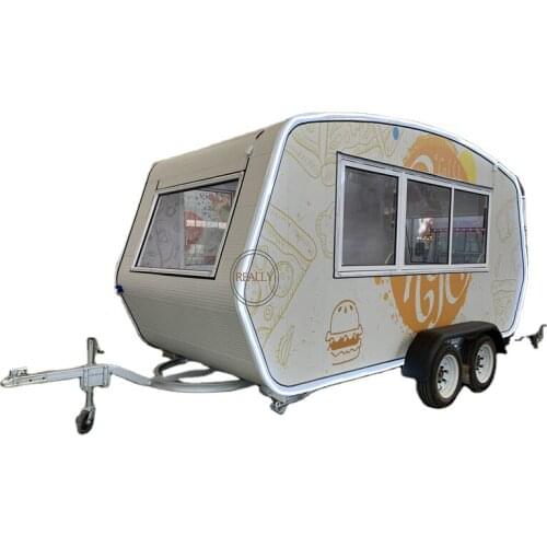 Transportable Street Ice Cream Carts Unique Mobile Fast Food Cart Trailer Tractor