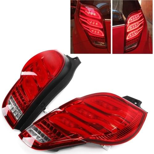 Full LED Dynamic LED Tail Lights Assembly Red Lens Replacement for Chevrolet Spark 2010-2014