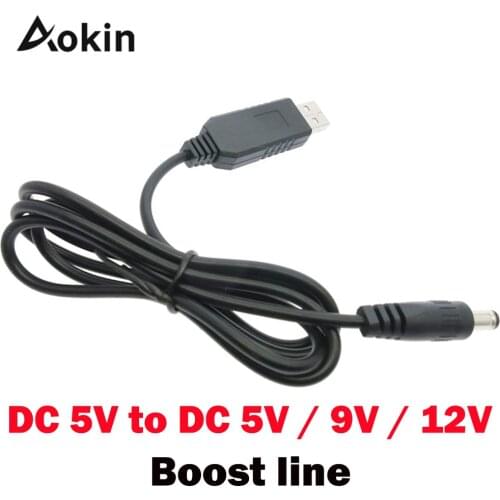 USB power boost line DC 5V to DC 5V / 9V / 12V Step UP Module USB Converter Adapter Cable 2.1x5.5mm Plug aokin