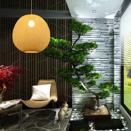 Simple garden living room staircase lamp pendant lamp bamboo dining room lamp tea house hotel lobby pendant lights AP8211606