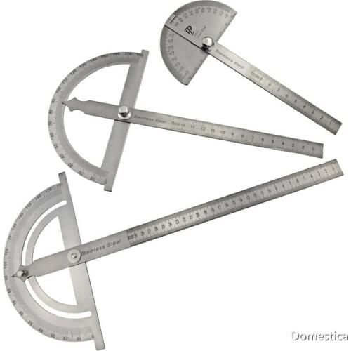 100/150/MM 180 Degree Adjustable Protractor Multifunction Stainless Steel Round Head Angle Ruler Mathematics Measuring Tool