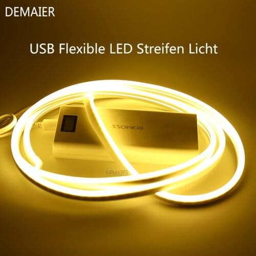 USB led strip neon lamp flexible seil rohr wasserdicht dekoration WS2812B Smart 5050 RGB LED Individuaily Address TV Hintergrun