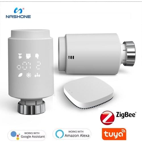 Tuya Smart Radiator Thermostatic Valve Smart Home Zigbee Heating Valve Temperature Controller TRV Works With Alexa,Google Home