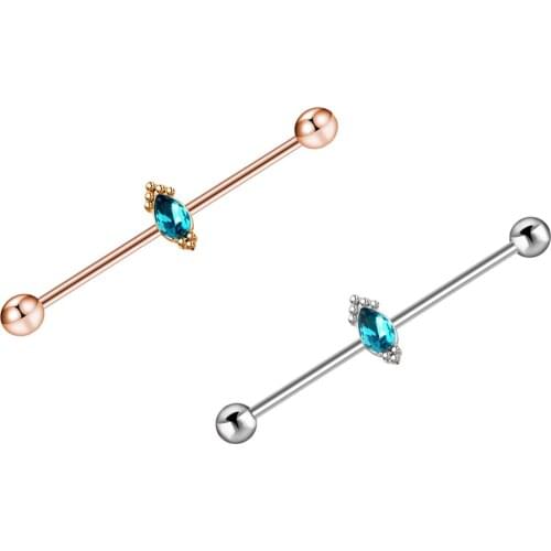 TIANCIFBYJS 50pcs 14G Surgical Stainless Steel Straight Wholesale Industrial Barbell Body Jewelry Piercing Ring Tragus Earrings