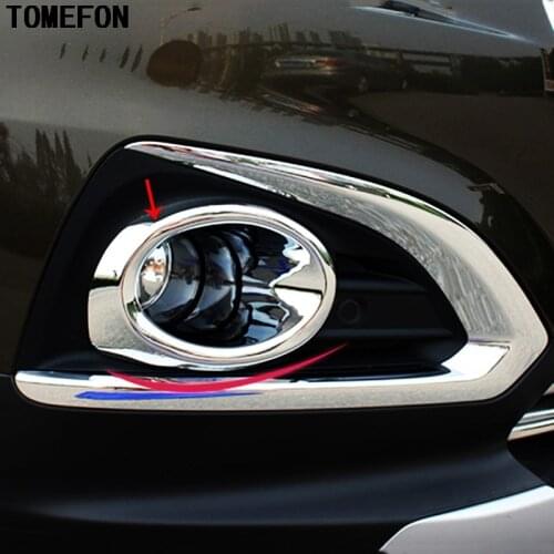 TOMEFON For Peugeot 3008 2013 2014 2015 ABS Chrome Front Fog Light Lamp Cover Trim Frame Exterior Accessories 2pcs