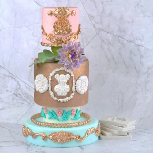 Vintage European Pattern Mold Fondant Cakes Decor Tools Silicone Mold Sugarcrafts Chocolate Baking Tools For Cakes Gumpaste Form