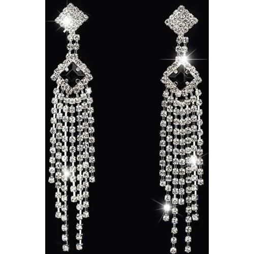 YFJEWE 2017 Women New Luxurious Crystal Earrings For Christmas Women Large Dangle Bridal Earrings Wedding Gifts #E343