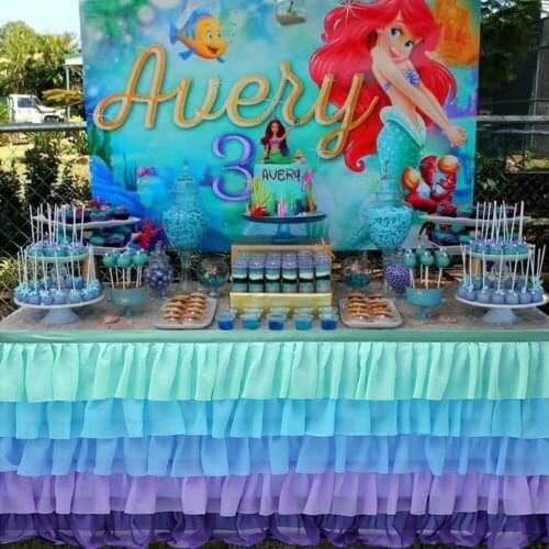 Table Skirt Tulle Table Skirt for Wedding Decoration Baby Shower Birthday Banquet Party Wedding Table Skirting jupe de table