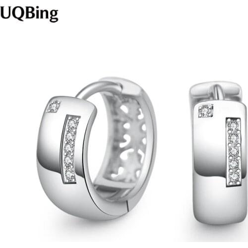925 Sterling Silver Round CZ Zircon Women Clip Earrings Jewelry Gifts