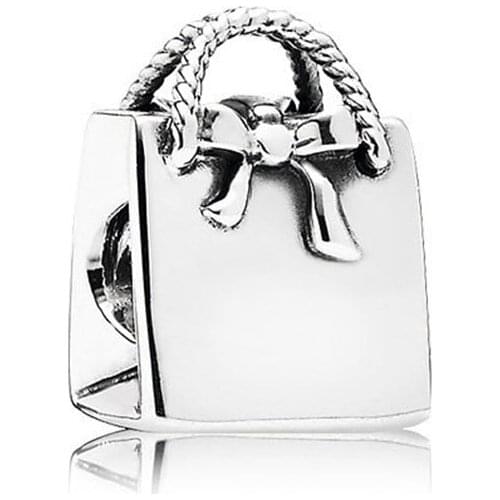 Fits European Charm Bracelet Diy Making 100% 925 Sterling Silver Charms Beads Bow Hand Bag Charm Women Jewelry